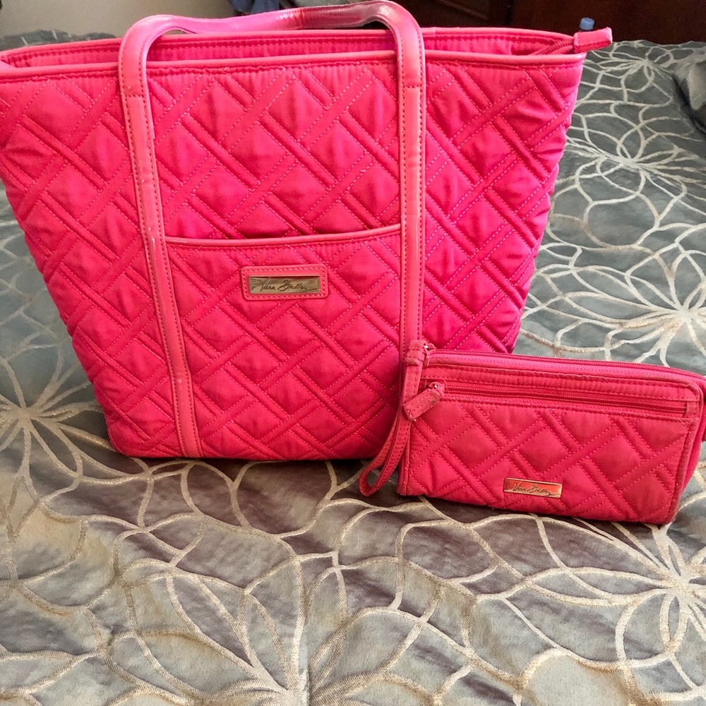 Vera Bradley Quilted Tote and Wristlet Wallet